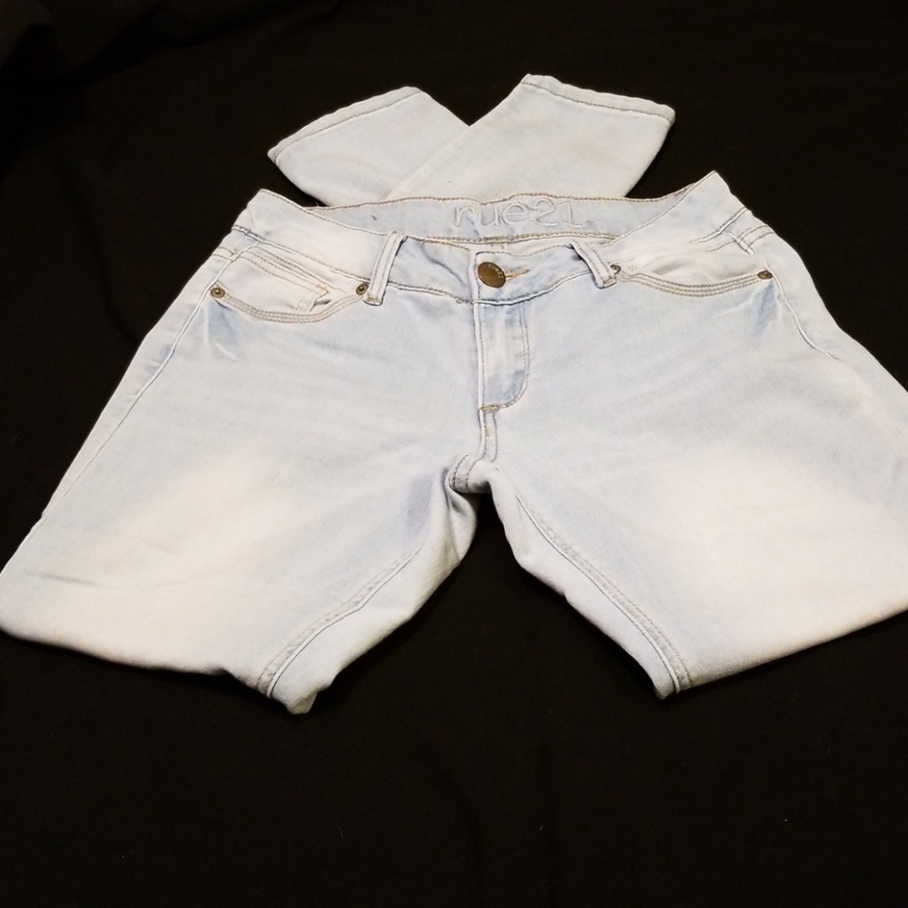 Light blue denim jeggings